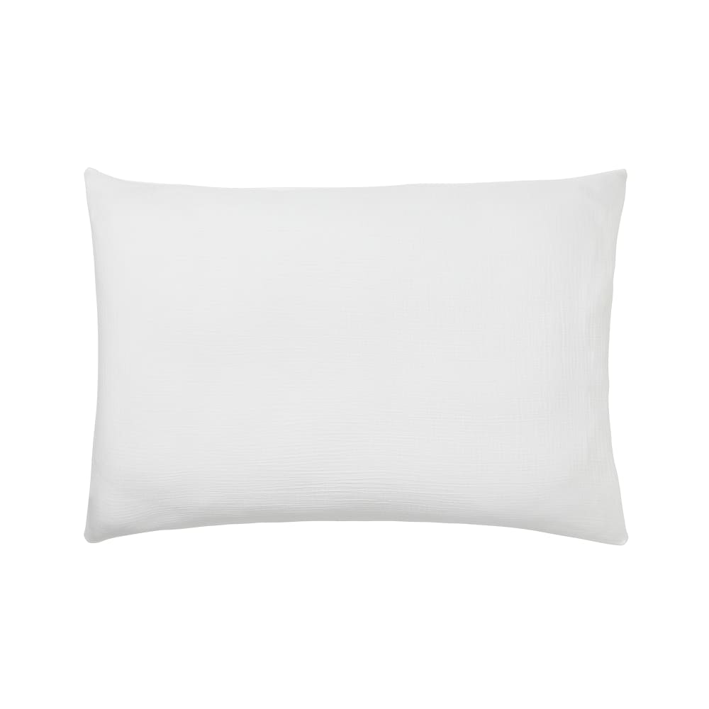 Taie d'oreiller unie en coton blanc 50x75