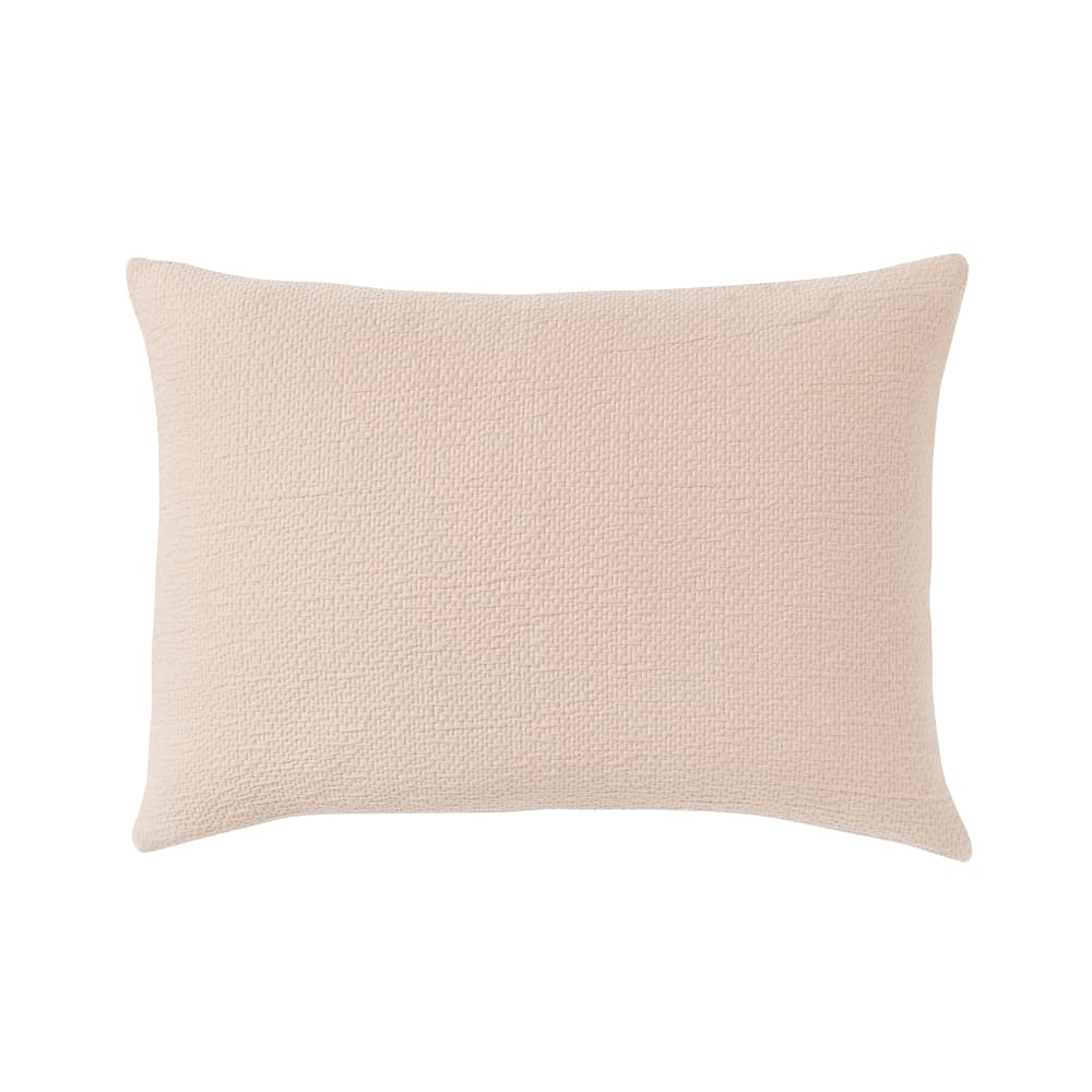 Housse de coussin texturée en jacquard de coton rose 40x60