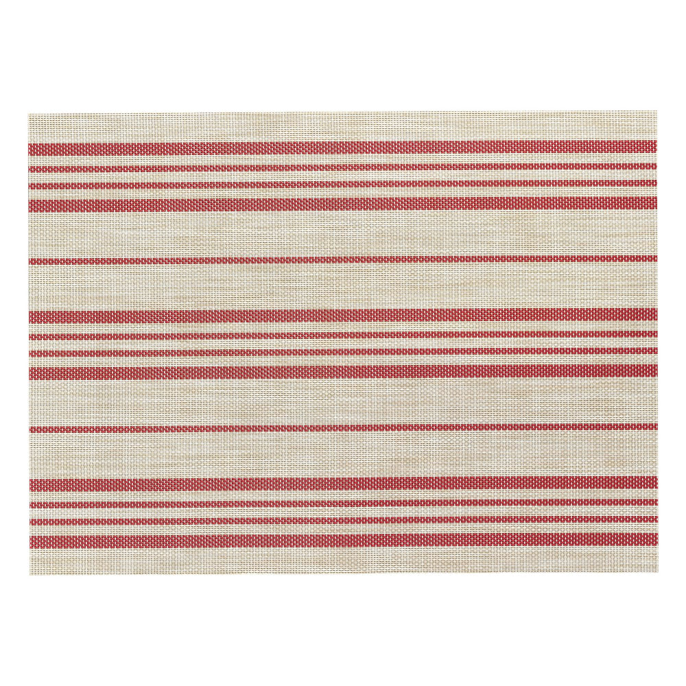 Set de table  en polyester naturel/rouge 33 x 45 cm