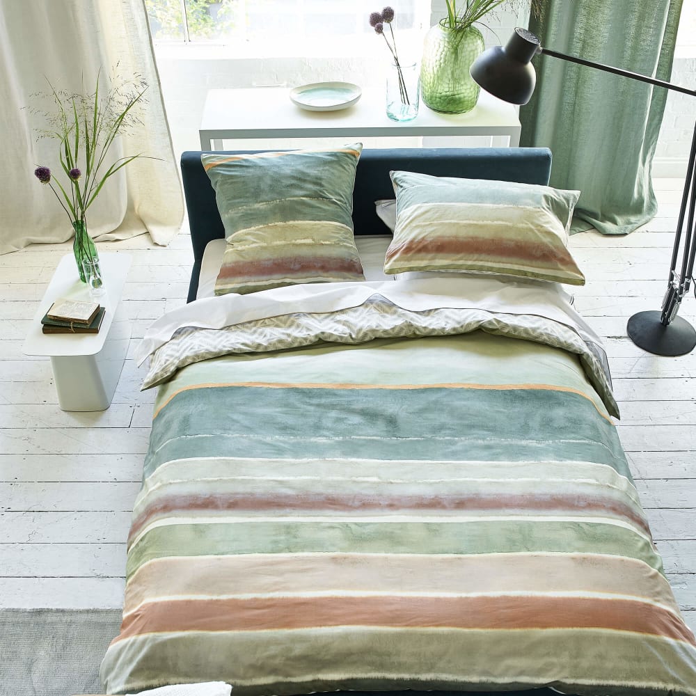 Housse de couette en coton vert 140x200