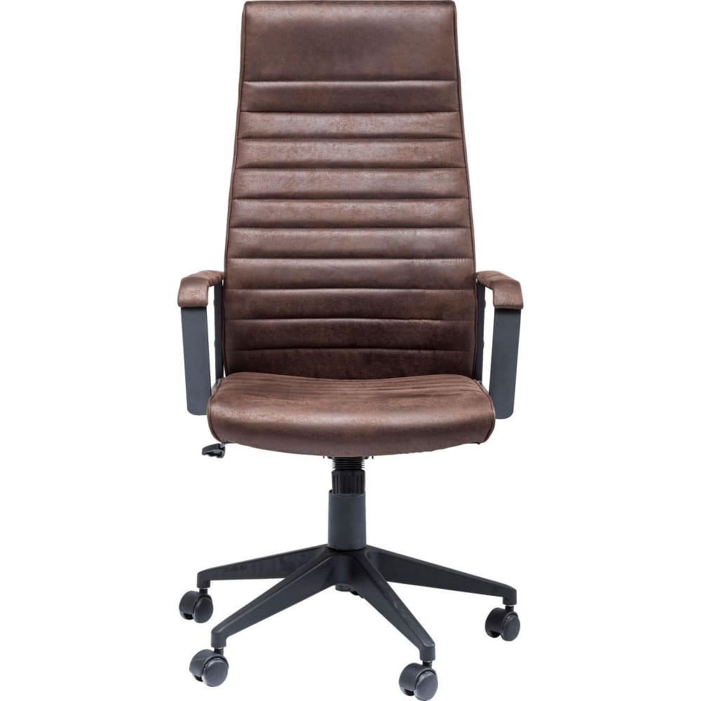 Kare Design Bürostuhl in Leder-Optik, höhenverstellbar, drehbar, braun style vintage - Pes - Polyester