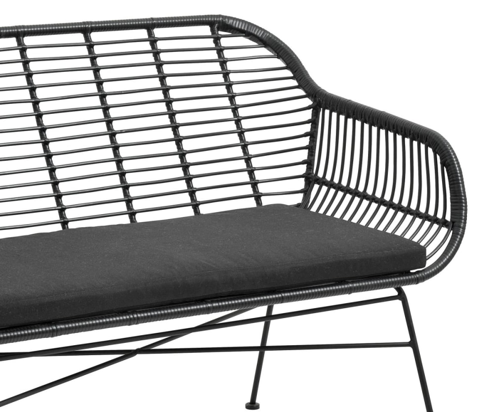 Banc en rotin noir - Maisons du Monde