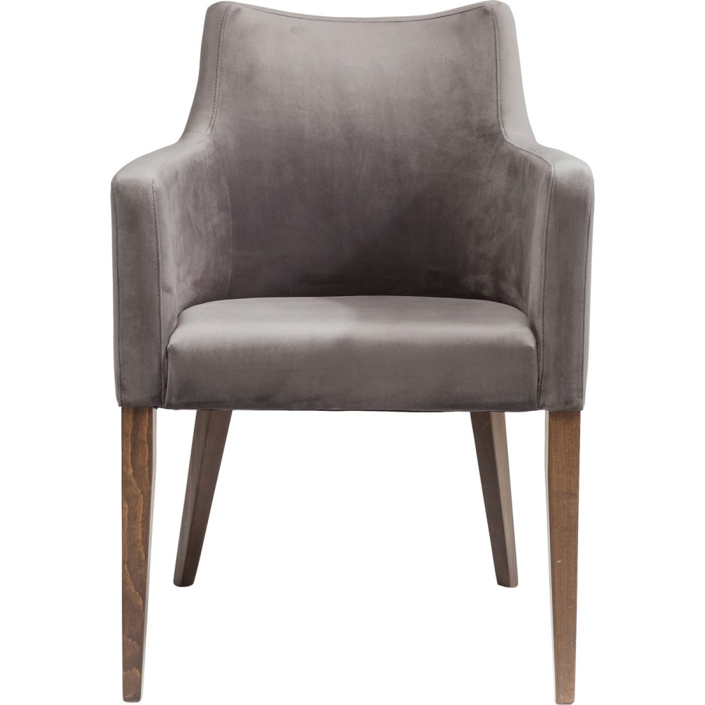 Silla con reposabrazos terciopelo gris