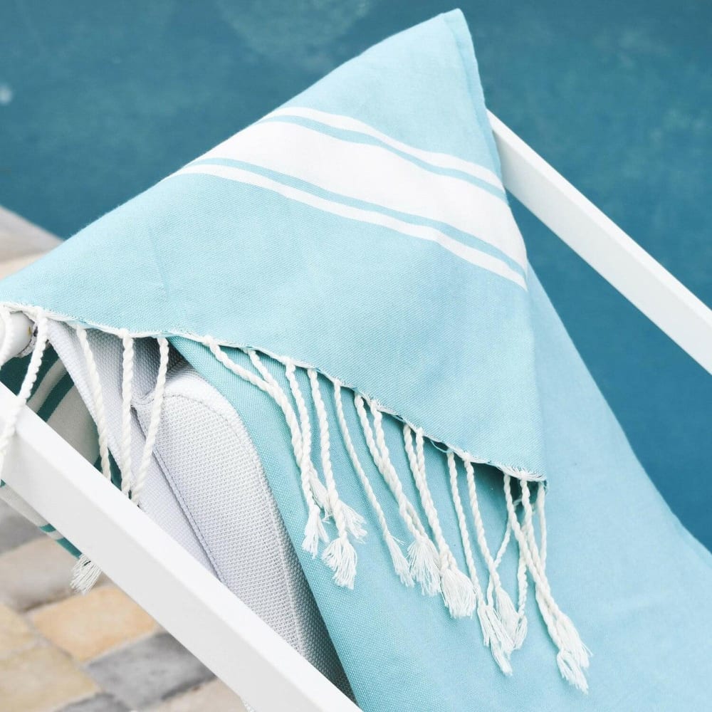 Fouta coton 100x200 vert turquoise - Maisons du Monde