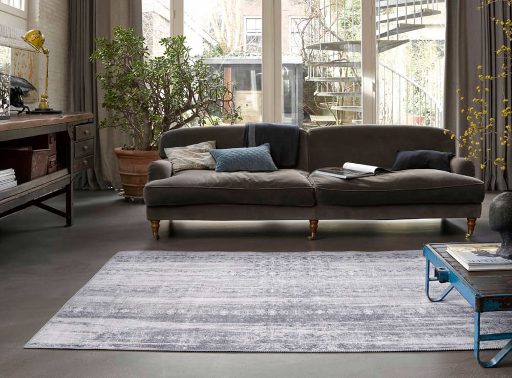 Tapis plat motif vintage gris pour une déco bohème 170x120 — vue 3