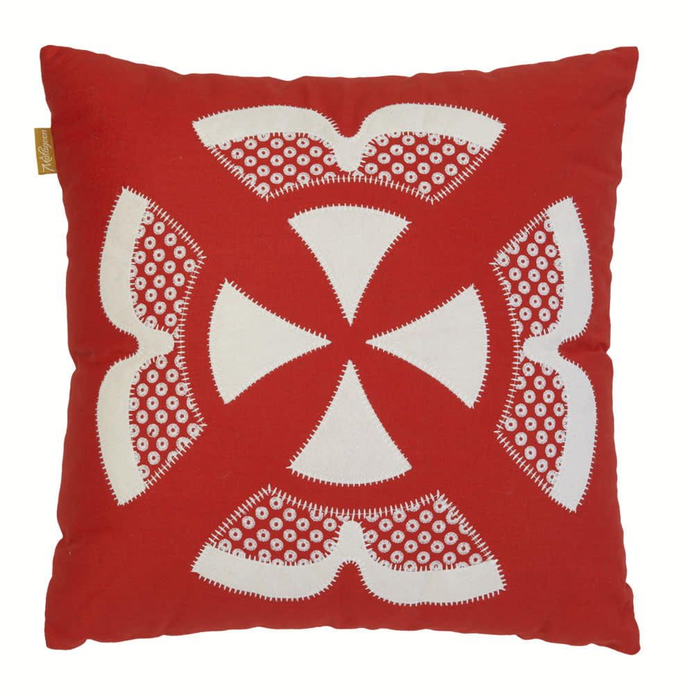 Cojín de algodón rojo 50x50