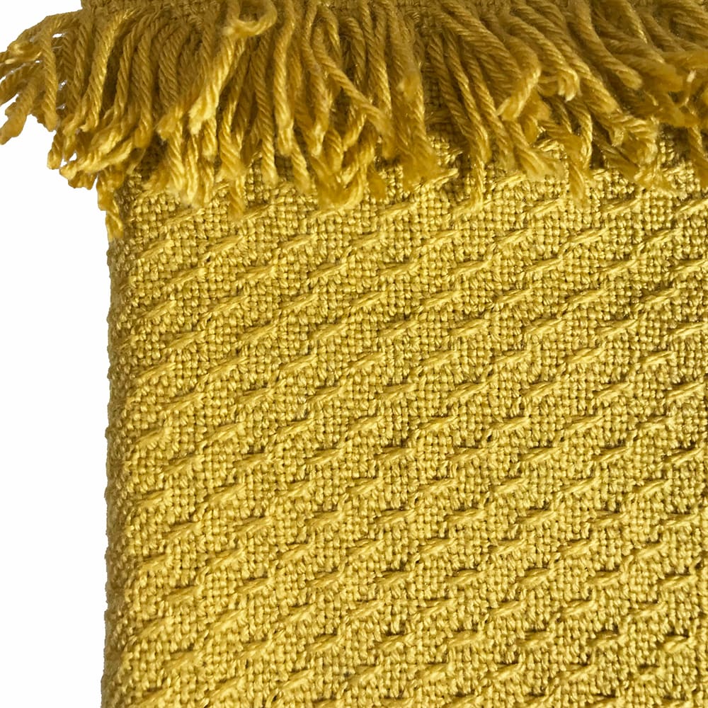 Cojín amarillo mostaza acrílico y lana 50x50 - Maisons du Monde