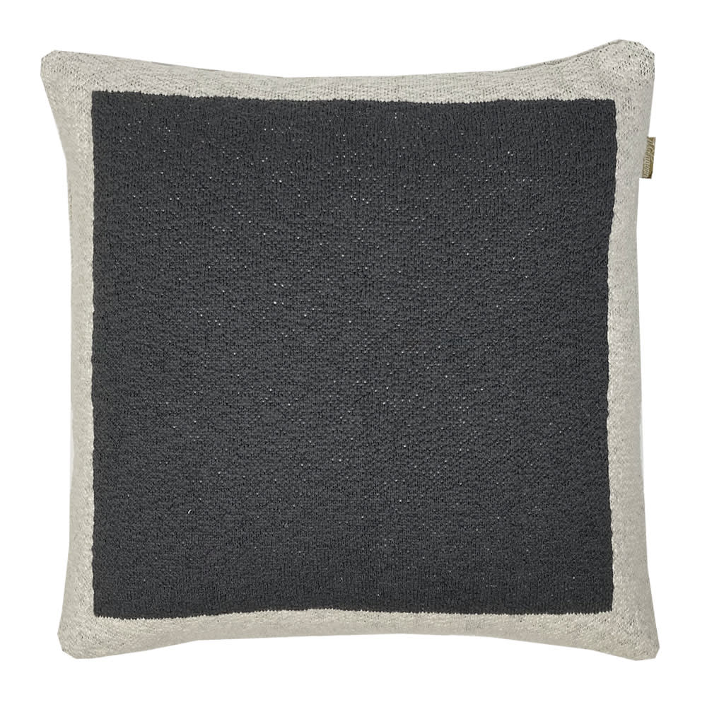 Coussin tricoté uni noir 50x50