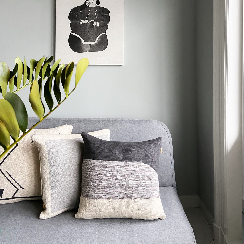 Coussin tricoté Sunset noir 50x50 - Maisons du Monde