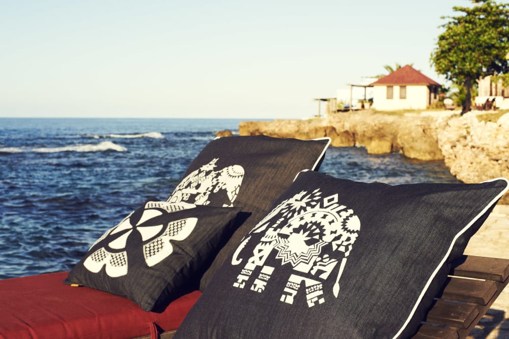 Coussin en denim 70x70 - Maisons du Monde