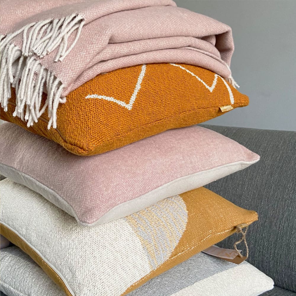 Coussin tricoté jaune 50x50 - Maisons du Monde