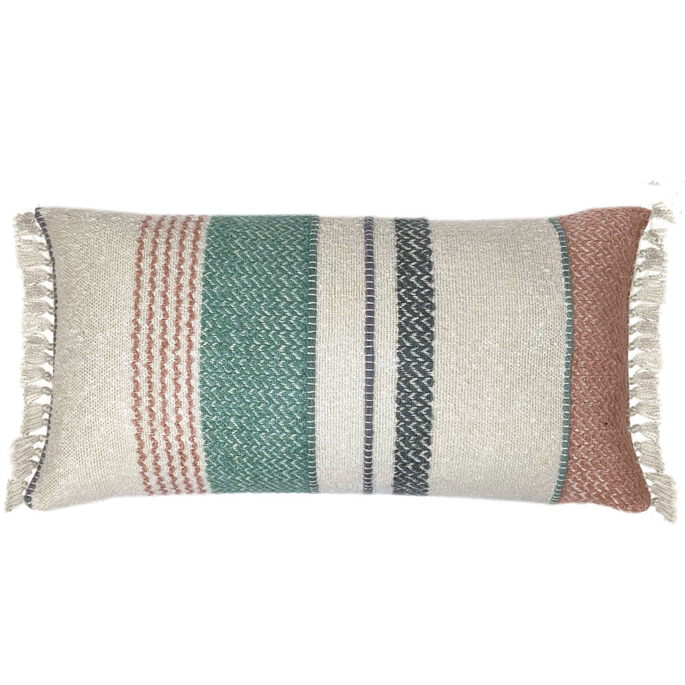 Coussin multicolore vert pastel 37x70