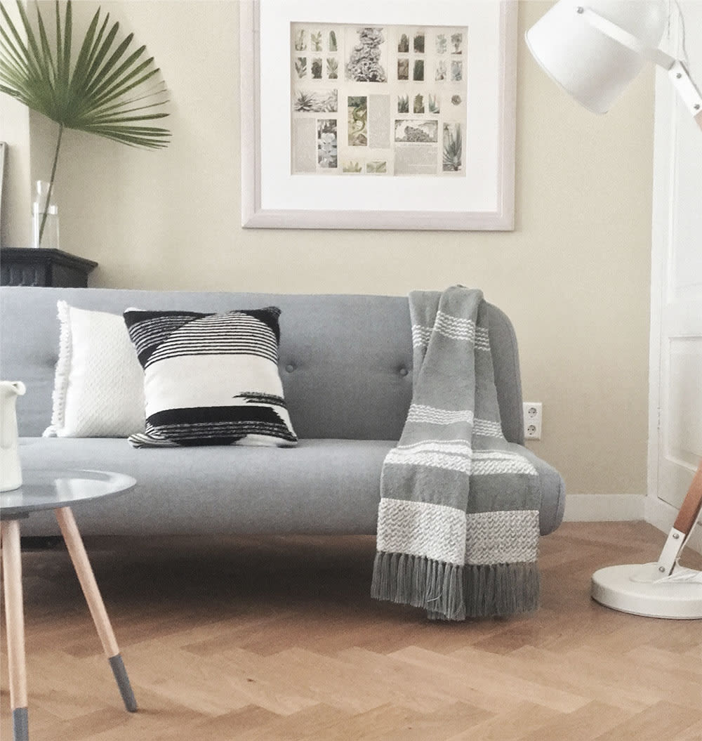 Cojín negro acrílico y lana 50x50 - Maisons du Monde