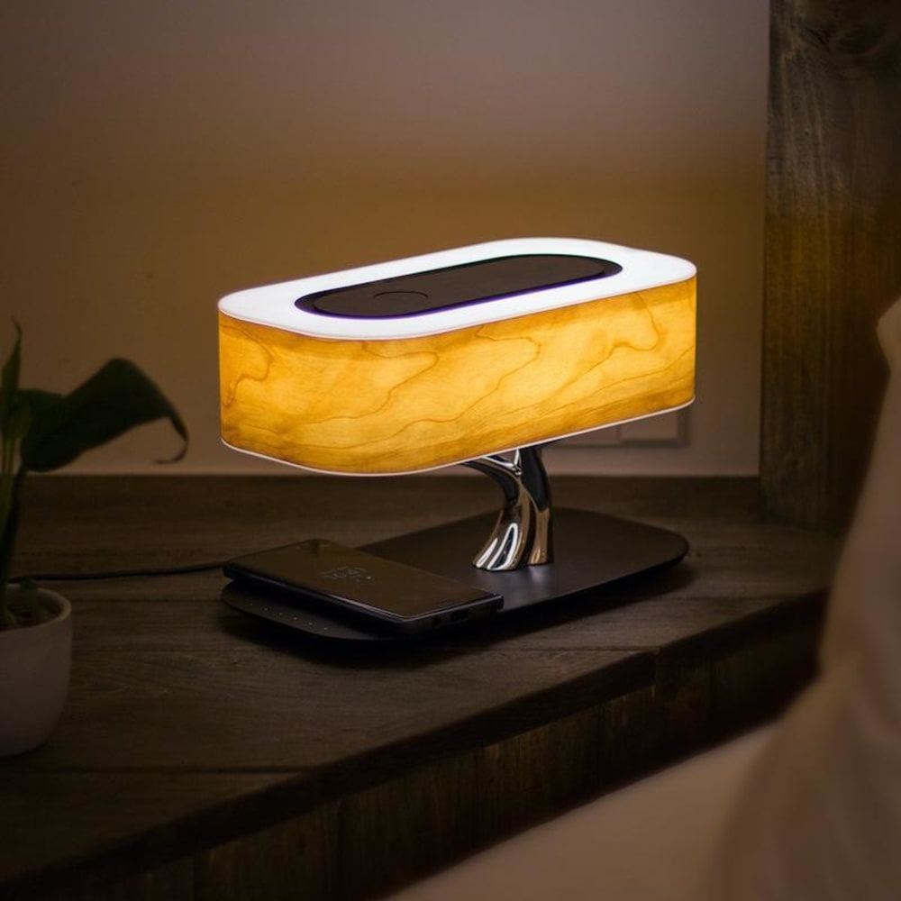 Lampe de chevet avec abat-jour bois — vue 4