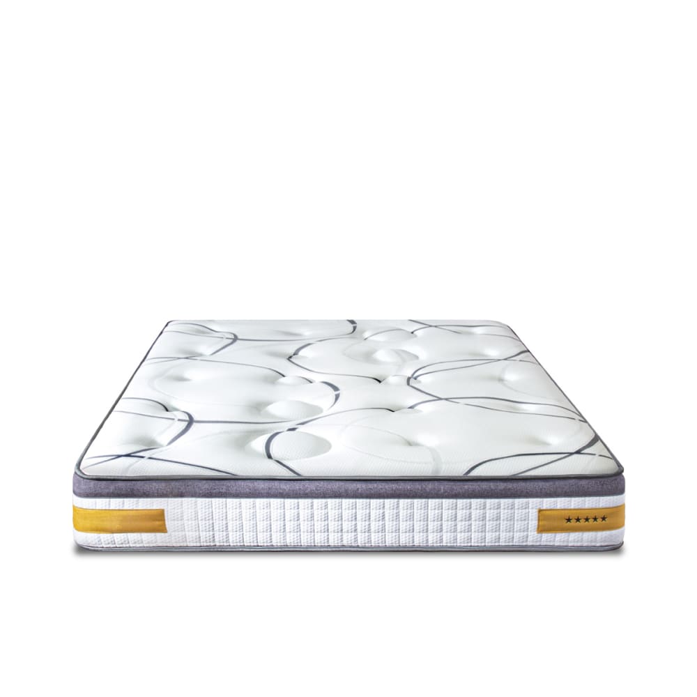 Bellecour Matelas mémoire h24 140x190 style classique chic Blanc Certifié Oeko-Tex Tissu