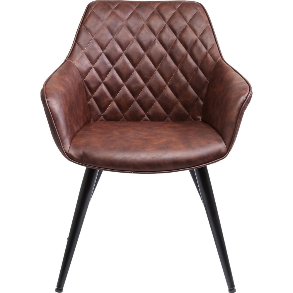 Silla con reposabrazos marrón