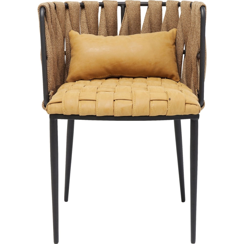 Silla con reposabrazos amarillo