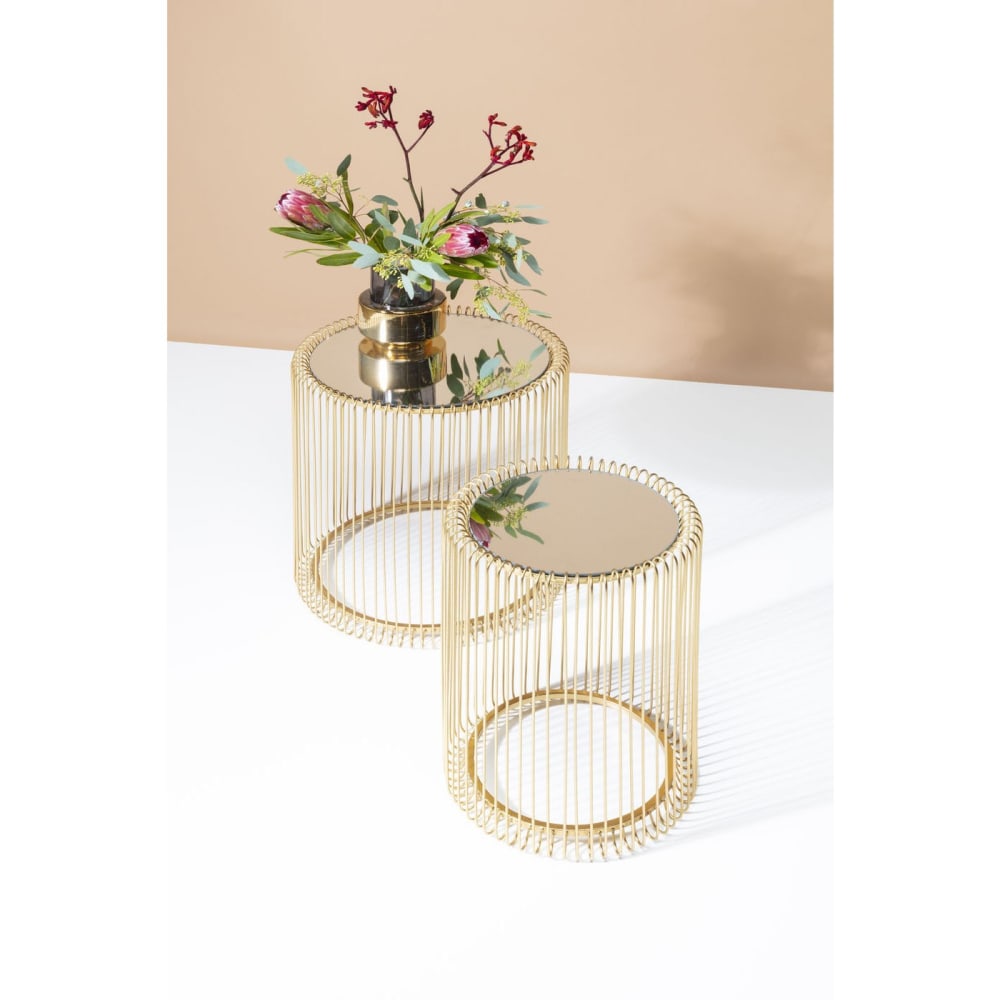 Mesa auxiliar wire latón (2/set) - Maisons du Monde