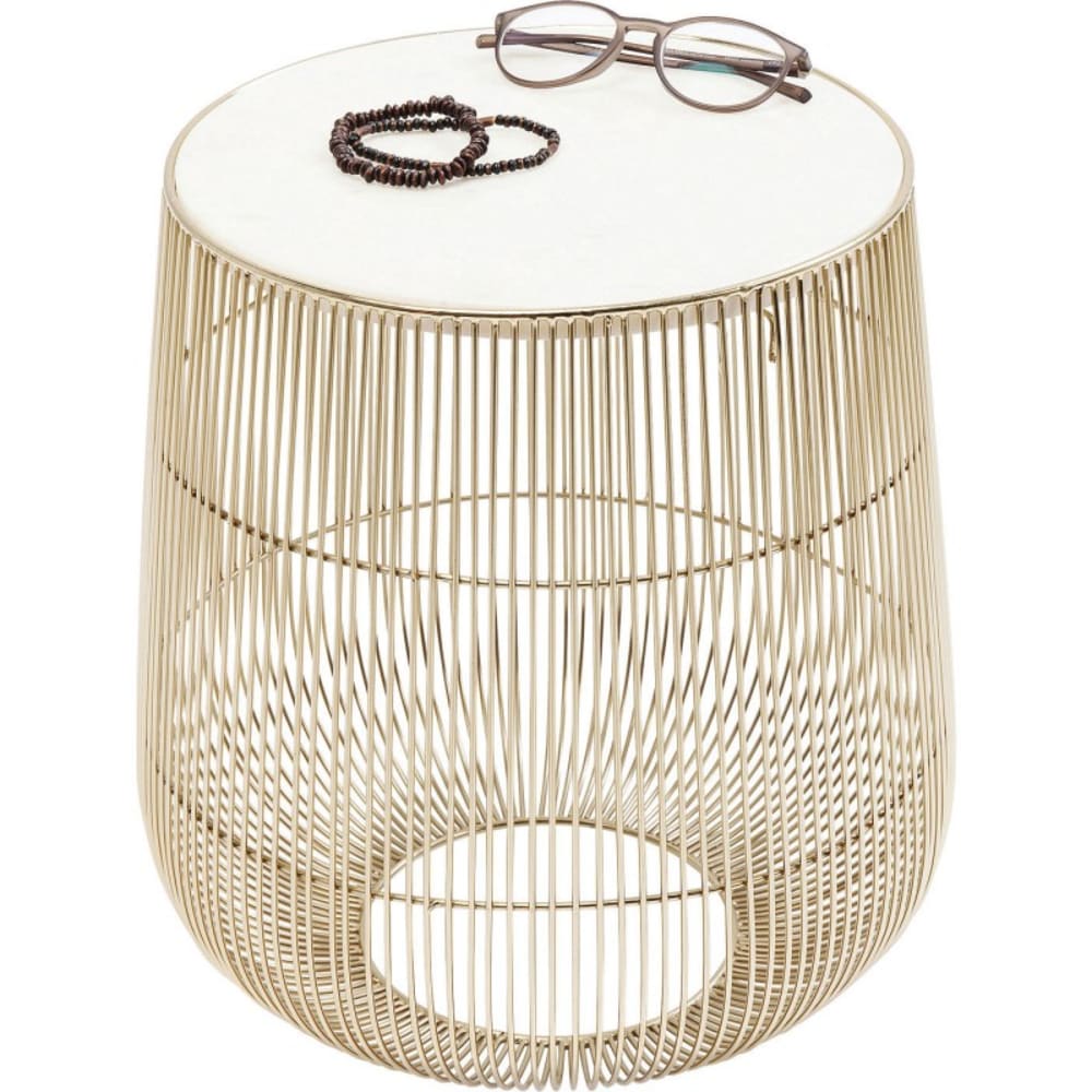 Mesa auxiliar mármol y latón ø32cm - Maisons du Monde