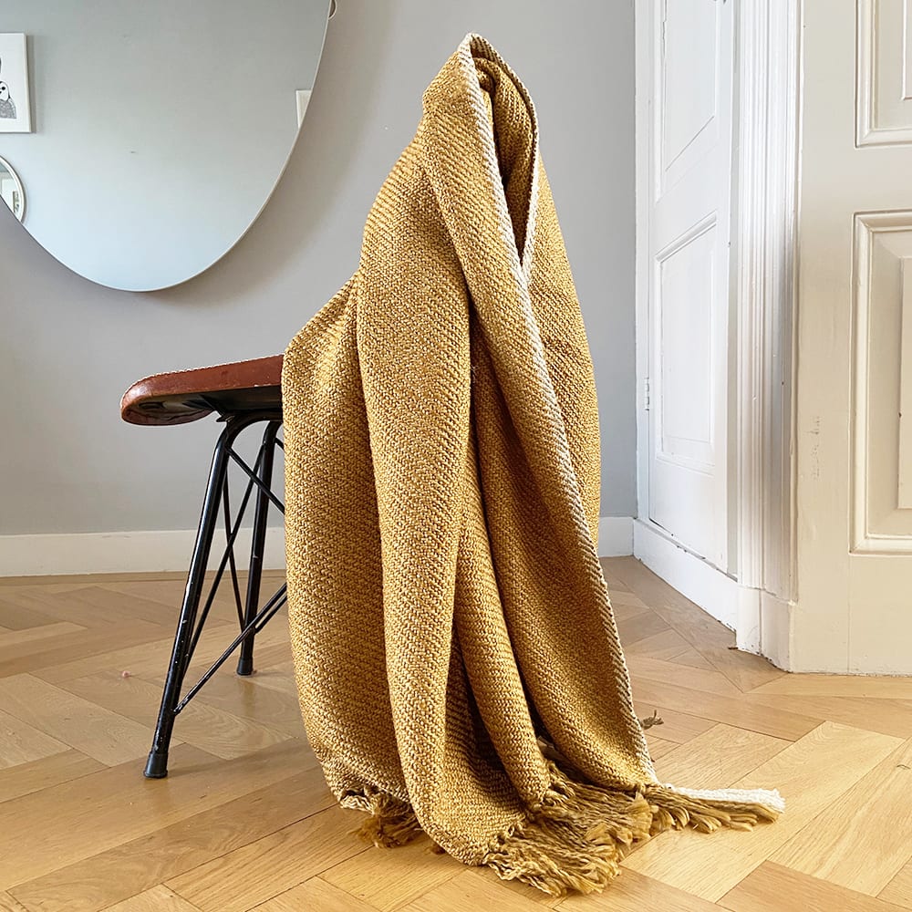 Plaid jaune miel 125x150