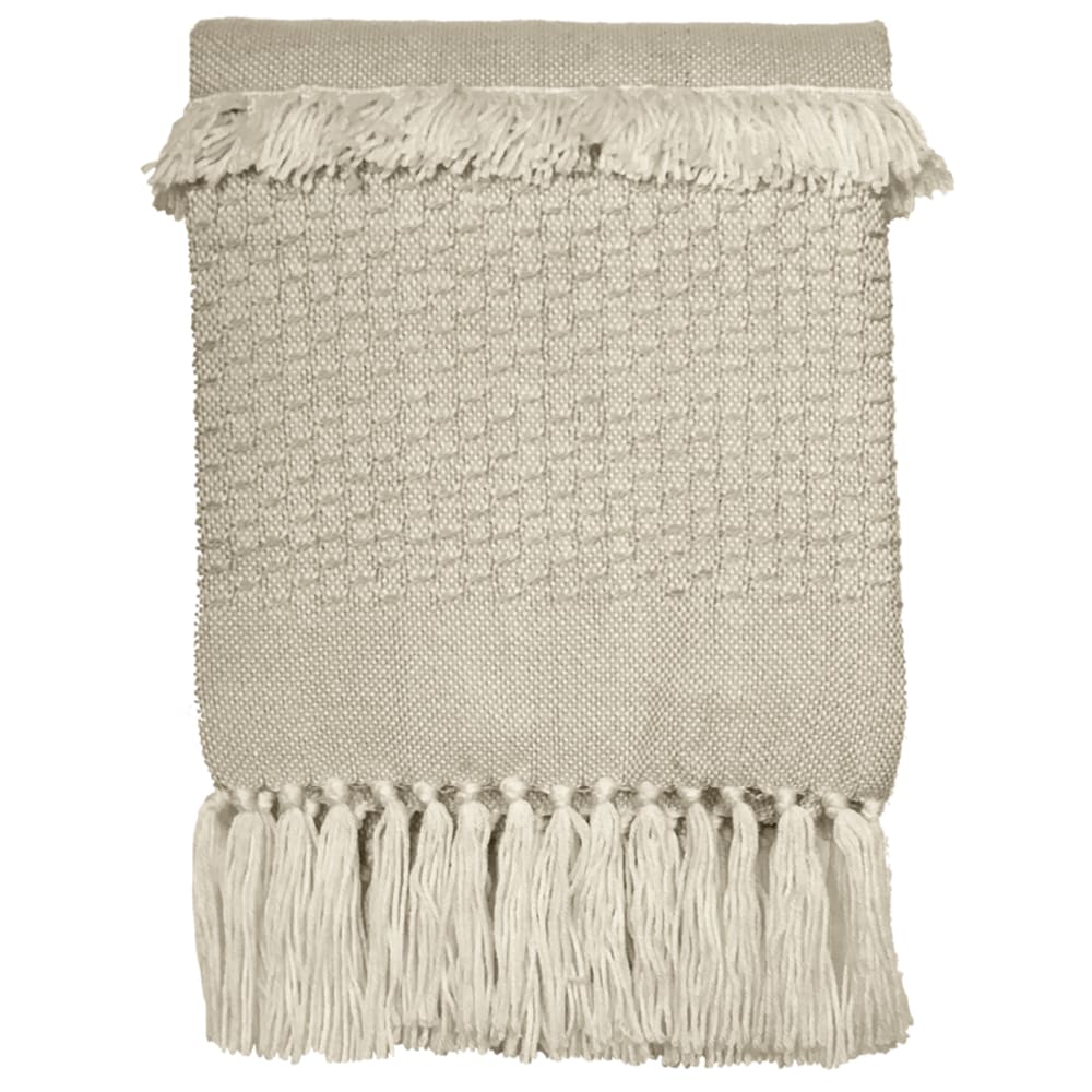 Manta crudo blanco acrílico y lana 125x150 - Maisons du Monde