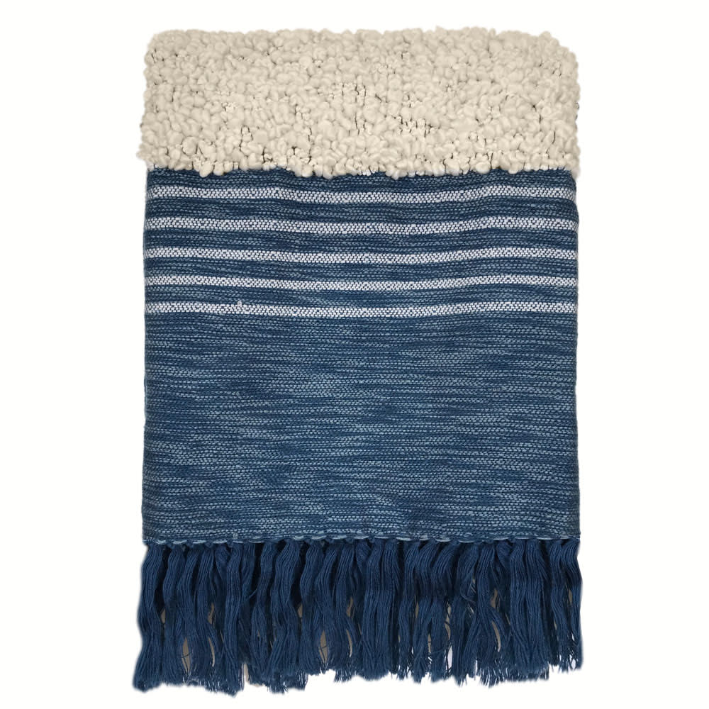Plaid bleu indigo 125x150 - Maisons du Monde