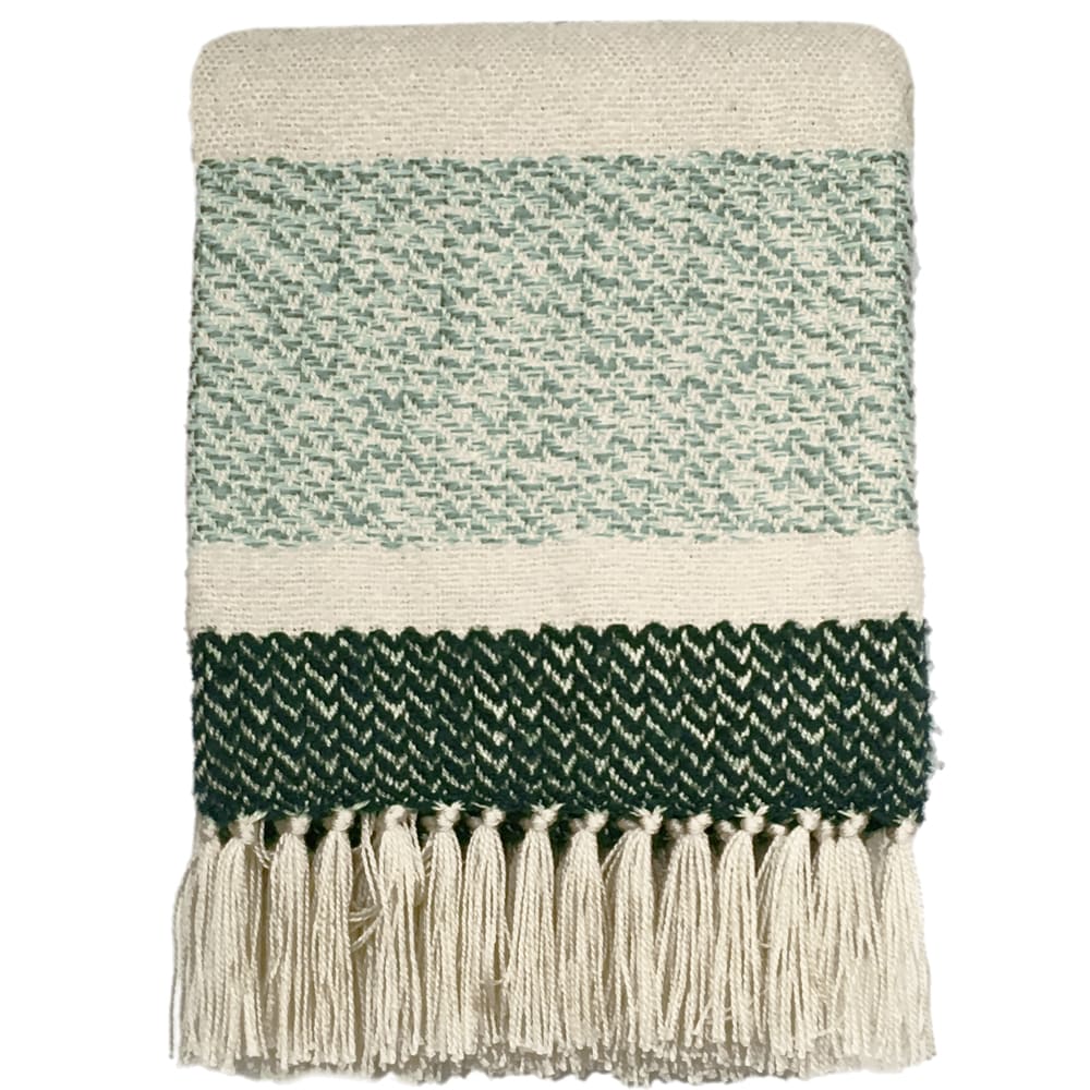 Manta verde granulado acrílico y lana 125x150 - Maisons du Monde