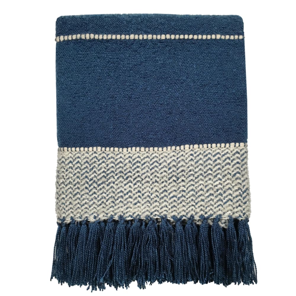 Plaid bleu foncé 125x150 - Maisons du Monde