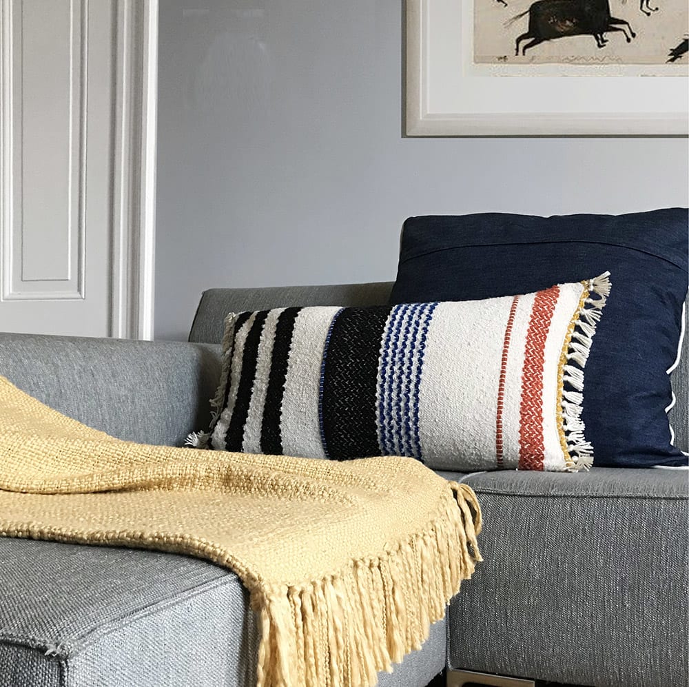 Plaid jaune vintage 125x150