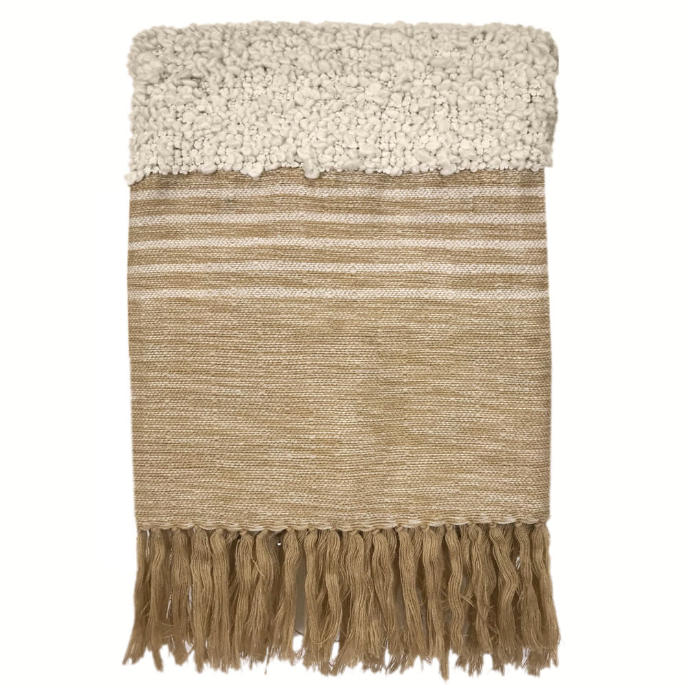 Manta blanco roto acrílico y lana 125x150 - Maisons du Monde