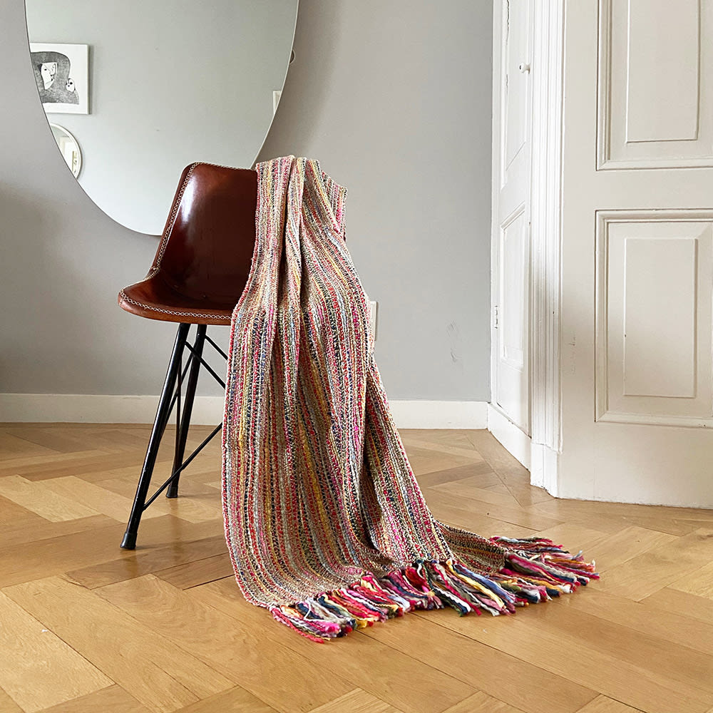 Plaid multicolore beige 125x150