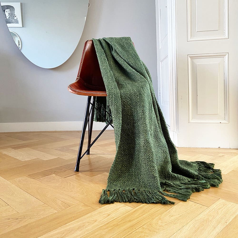 Manta verde jungla oscuro 125x150
