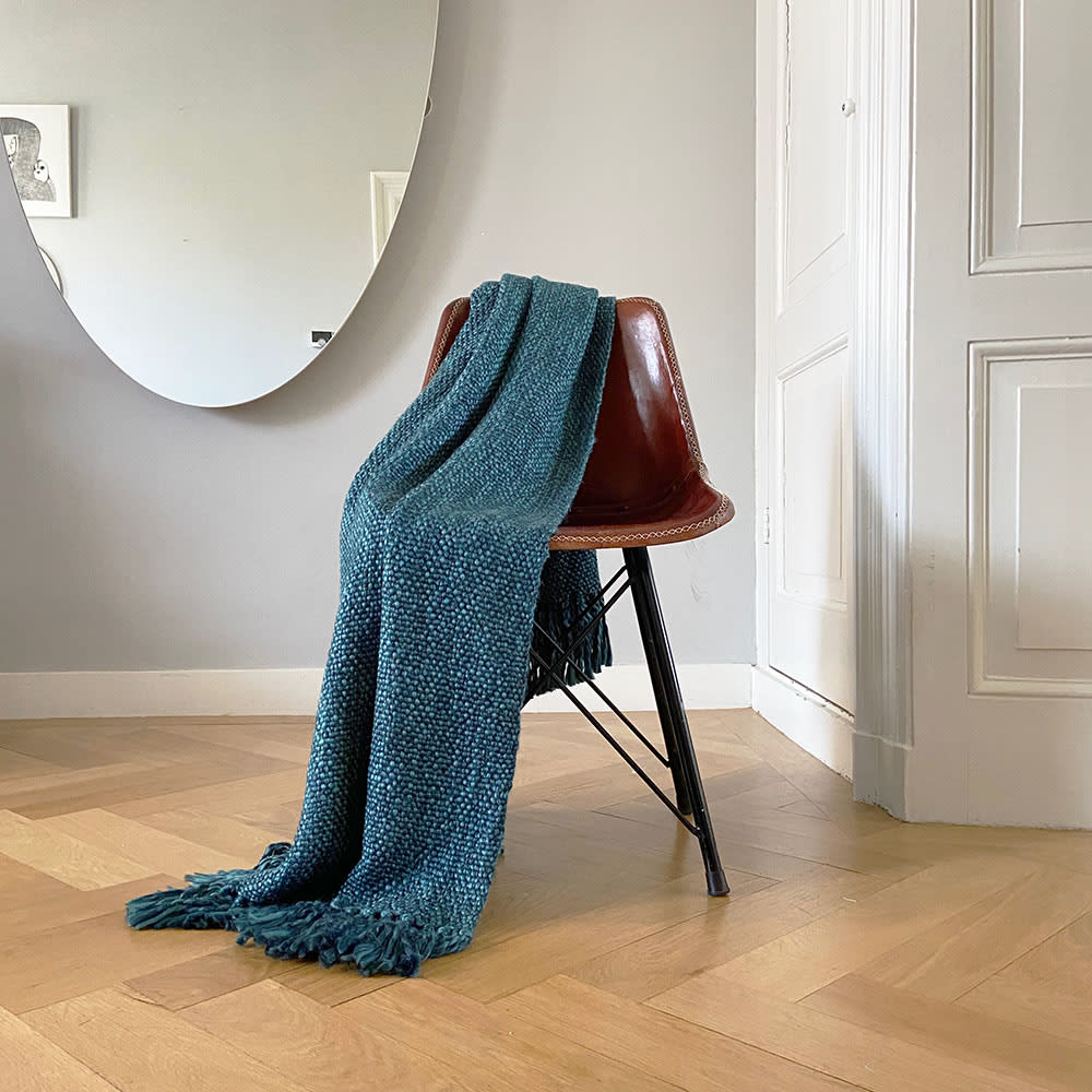 Plaid bleu foncé 125x150