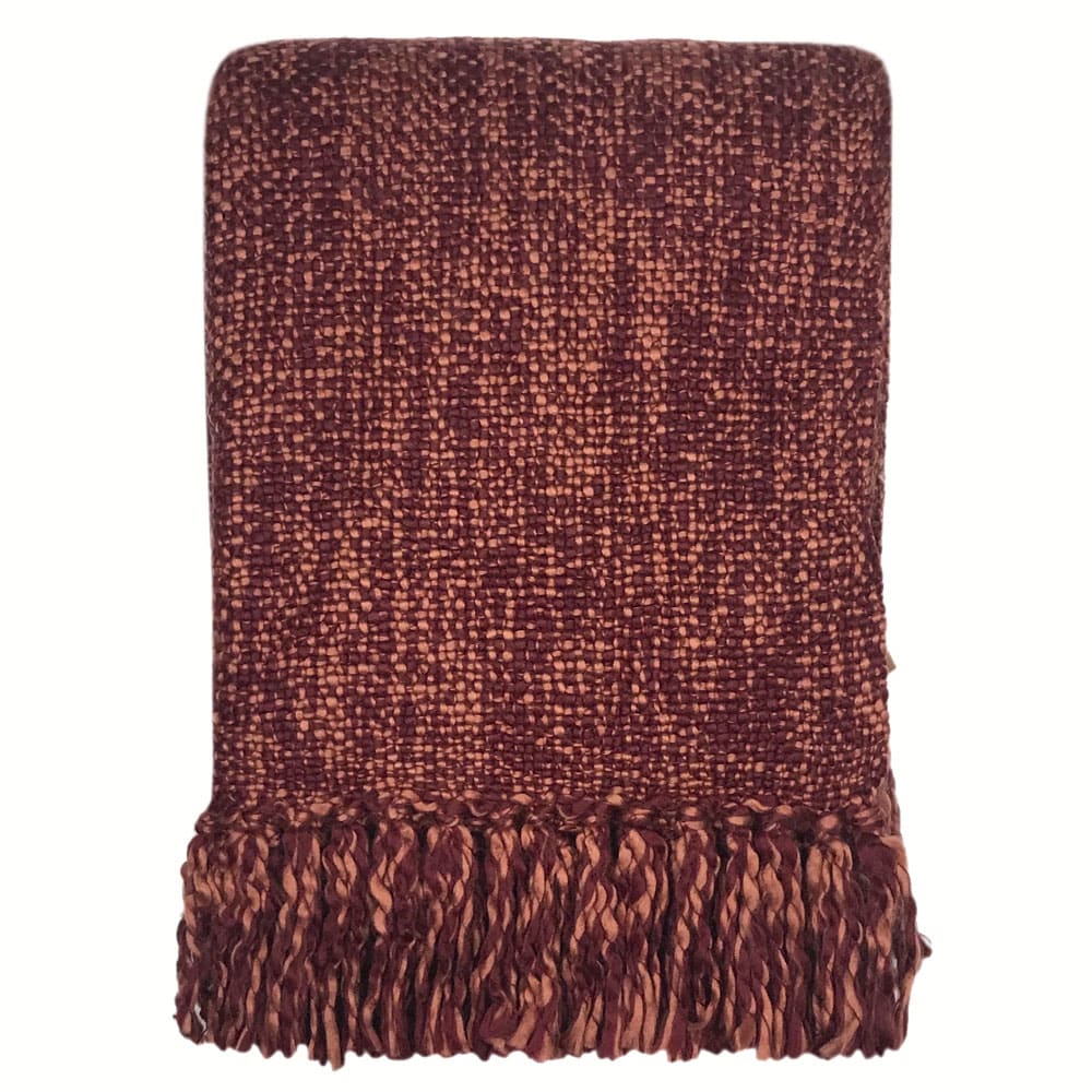 Plaid rouge bordeaux 125x150 - Maisons du Monde