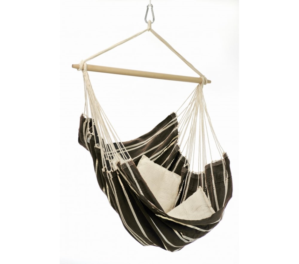 Hamac chaise large en coton mocca