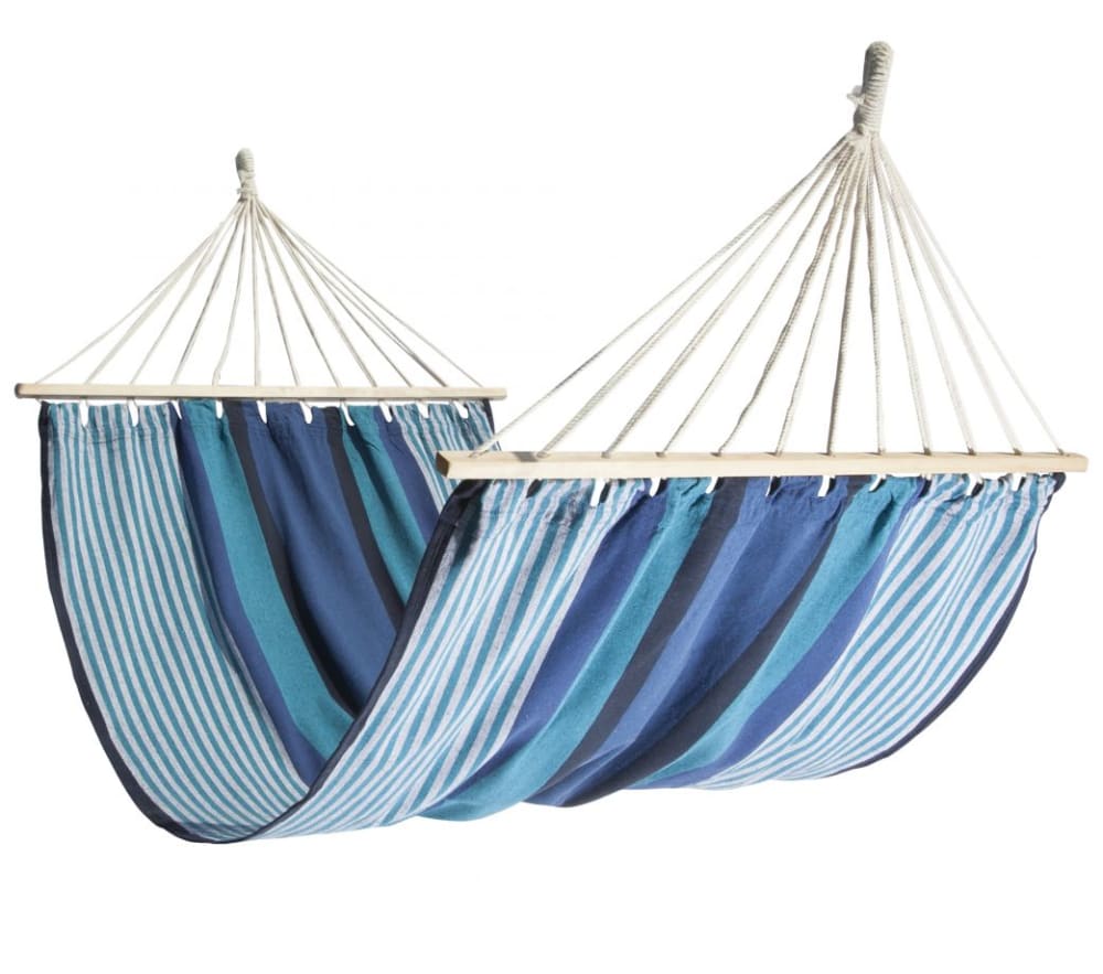 Hamac simple à barre en tissu blue