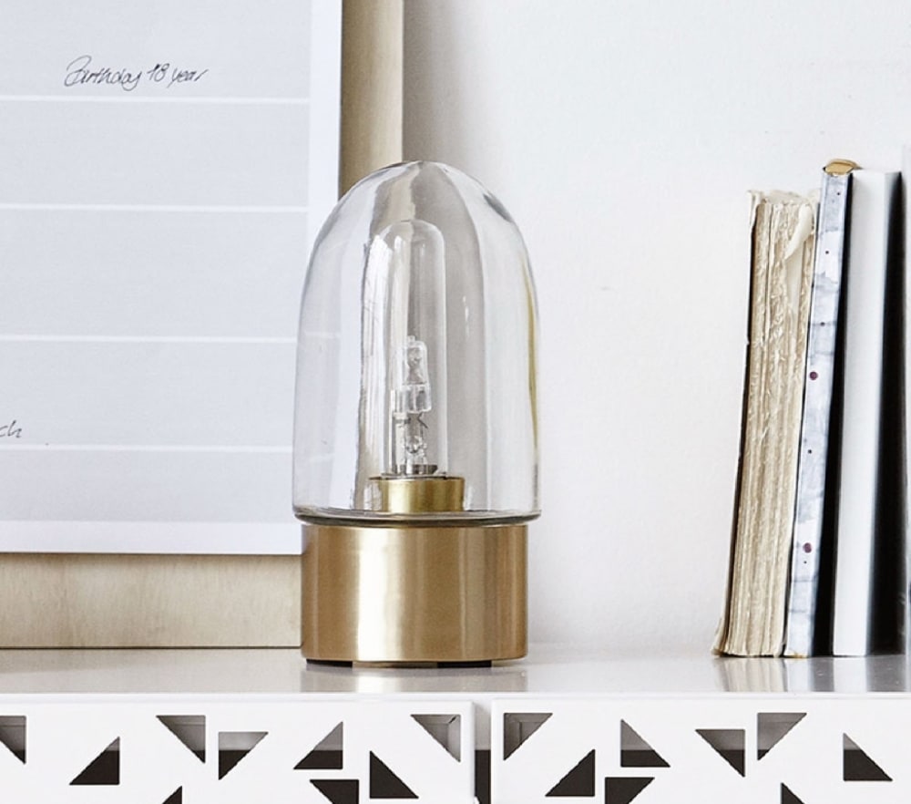 Lampe à poser laiton et verre — vue 3
