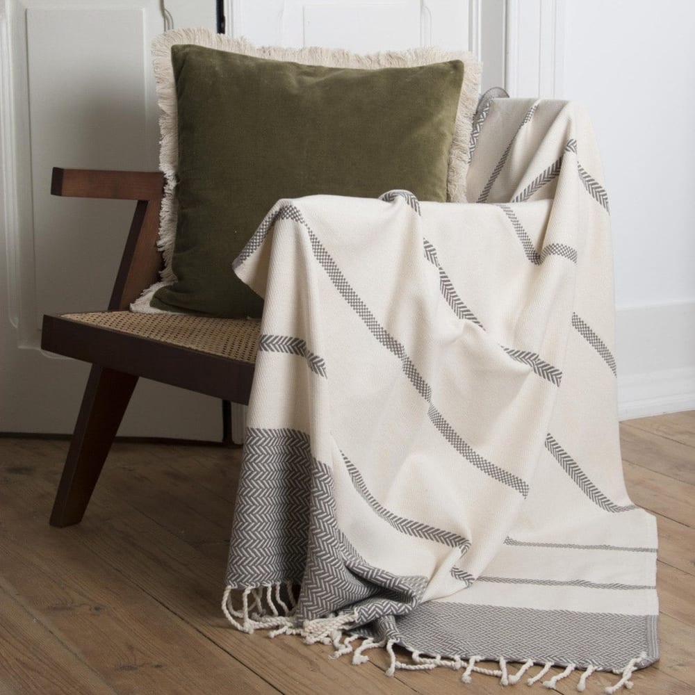 Plaid aus Baumwolle taupe - Maisons Du Monde