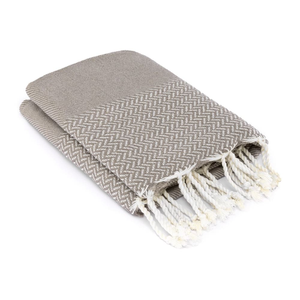 Plaid coton taupe 130x170