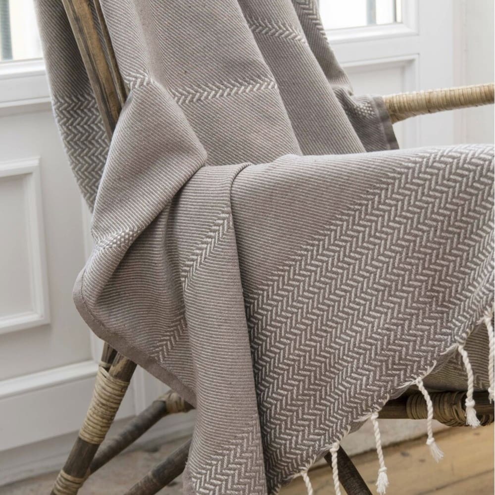 Plaid aus Baumwolle taupe - Maisons Du Monde