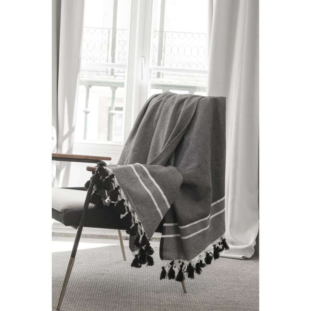 Plaid aus Baumwolle schwarz - Maisons Du Monde