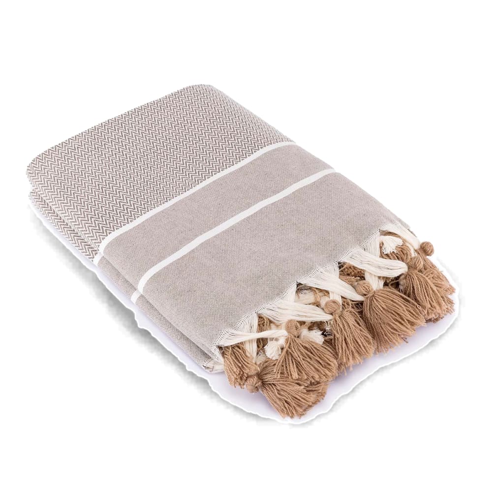 Febronie Plaid aus Baumwolle taupe style landhaus Braun Öko-Tex Zertifikat Baumwolle