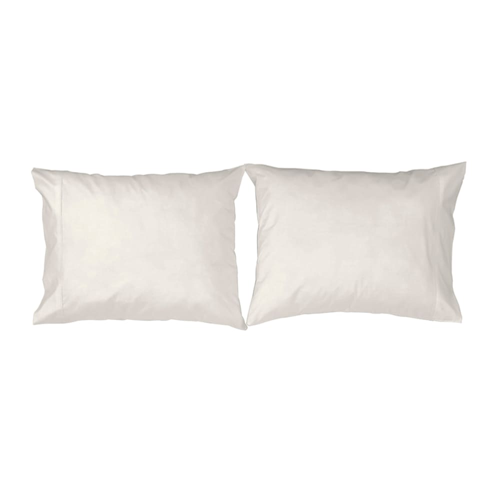 2 fundas de almohada de algodón 50x75 cm marfíl