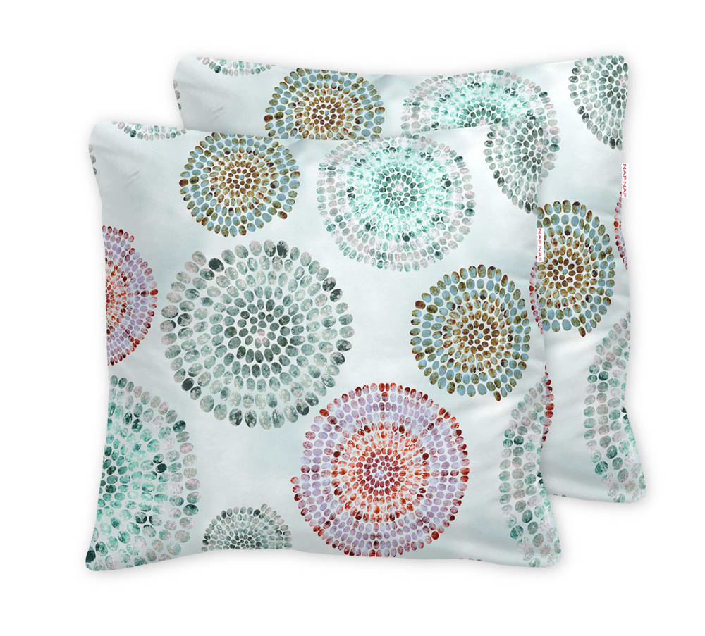 2 taies d'oreiller en coton bicolore 65x65