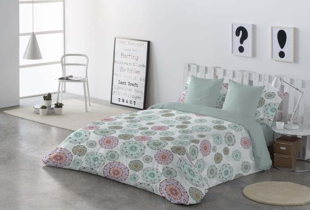 Housse de couette en coton bicolore  155x220