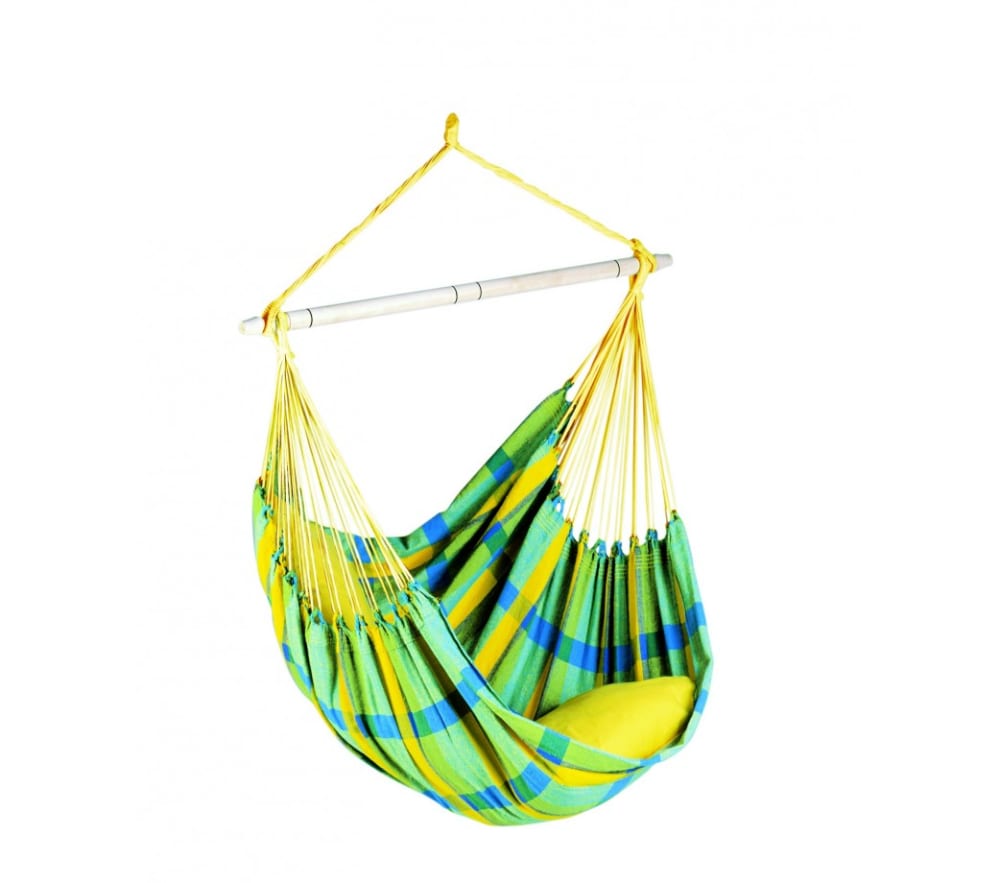 Hamac chaise large en coton vert citron