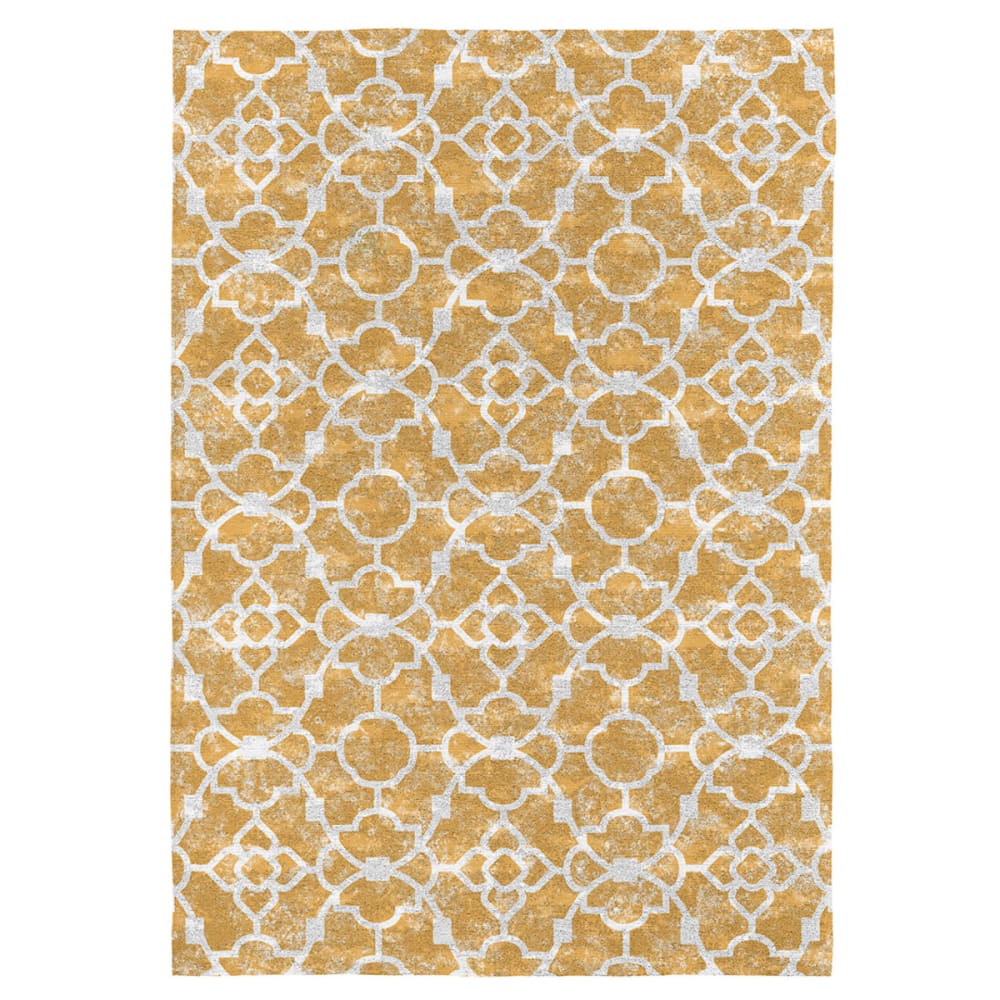 Tapis décoratif en coton en impression digital jaune 120x170