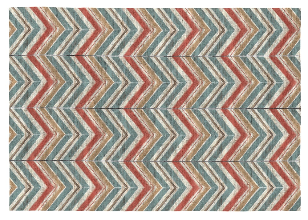 Rugs&Rugs Tapis décoratif en coton en impression digital multicolore 120x170 style contemporain Certifié Oeko-Tex