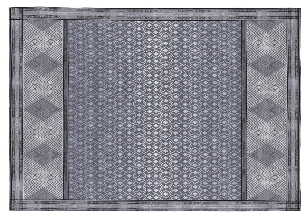 Rugs&Rugs Tapis décoratif en coton en impression digital bleu 120x170 style contemporain Certifié Oeko-Tex