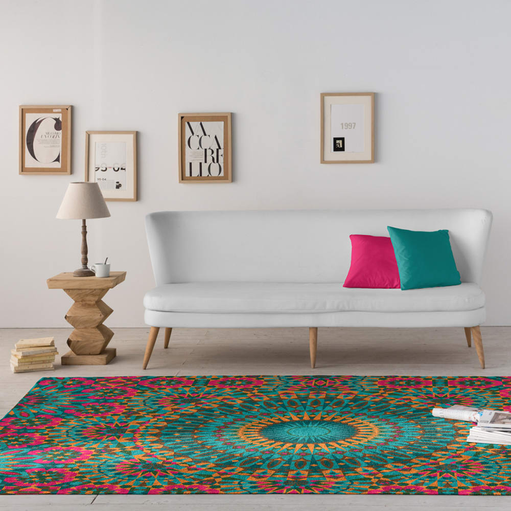Tapis décoratif en coton en impression digital multicolore 120x170 cm — vue 3